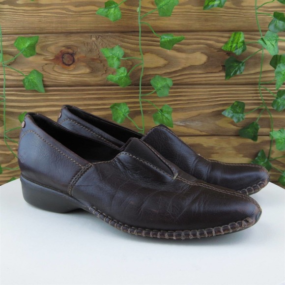 Timberland Size 7.5 Slip-On Brown Leather Medium (B, M) Comforia Slip On Women - Picture 4 of 11